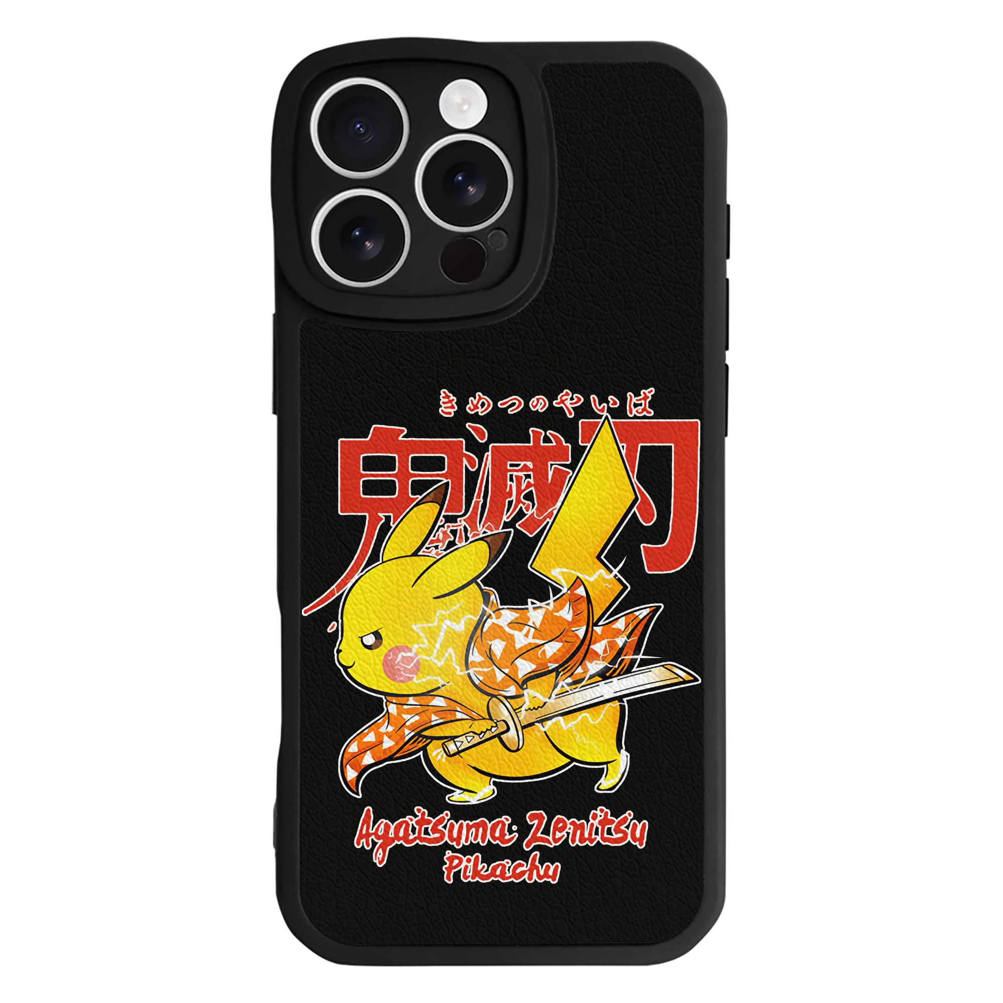 （画像用） 鬼滅の刃（きめつのやいば）我妻 善逸／あがつま ぜんいつ Agatsuma Zenitsu 【iPhone 16シリーズ対応】シリコンスマホケース（レザー調） 材質：シリコン